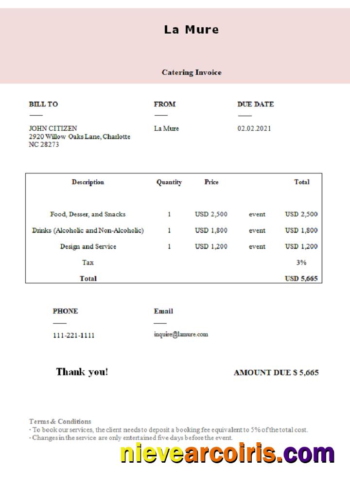 USA La Mure invoice